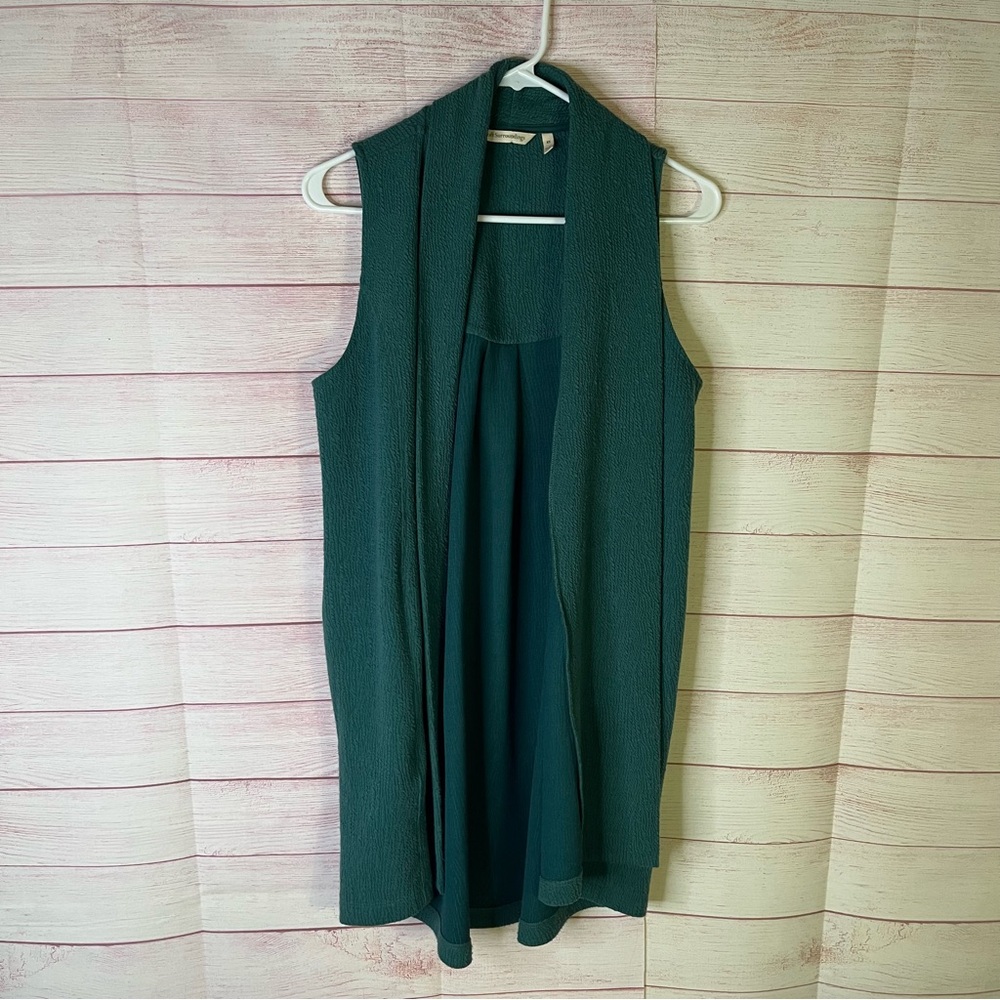 Soft Surroundings Open Front Teal Pocket Sweater Vest Size XS